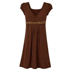 Y2K Ophelia Boho Revival Babydoll Dress Women Size Large Soft Grunge Embellished